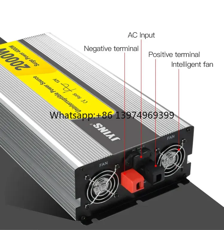 Power Inverter - Przetwornica napięcia do samochodu, 2000 W,