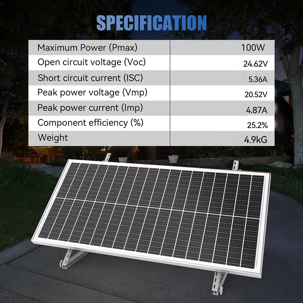 Solar Panel 200W - Paneli słonecznych RVPOZWER 400W/200W/100W, sztywne, 18BB,